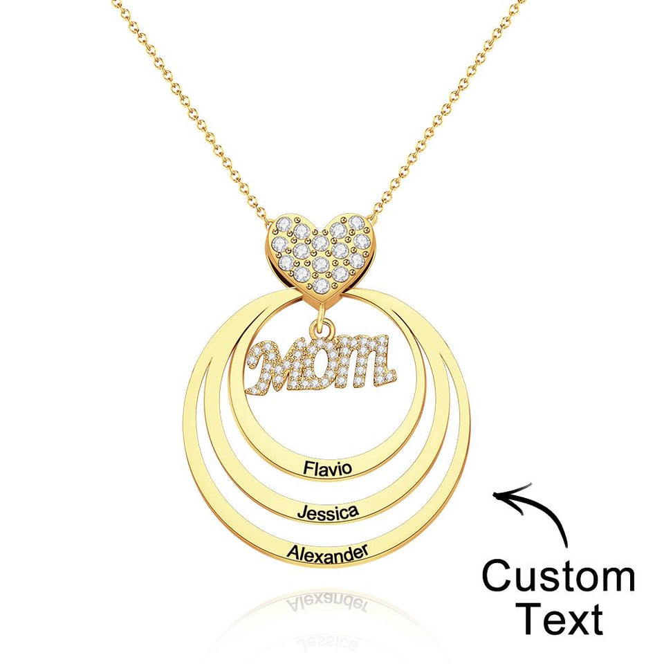 Simple Circularity Engraved Charm - Personalized Engraved Necklace