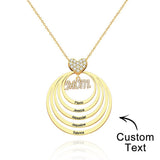 Simple Circularity Engraved Charm - Personalized Engraved Necklace