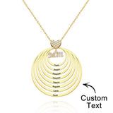 Simple Circularity Engraved Charm - Personalized Engraved Necklace