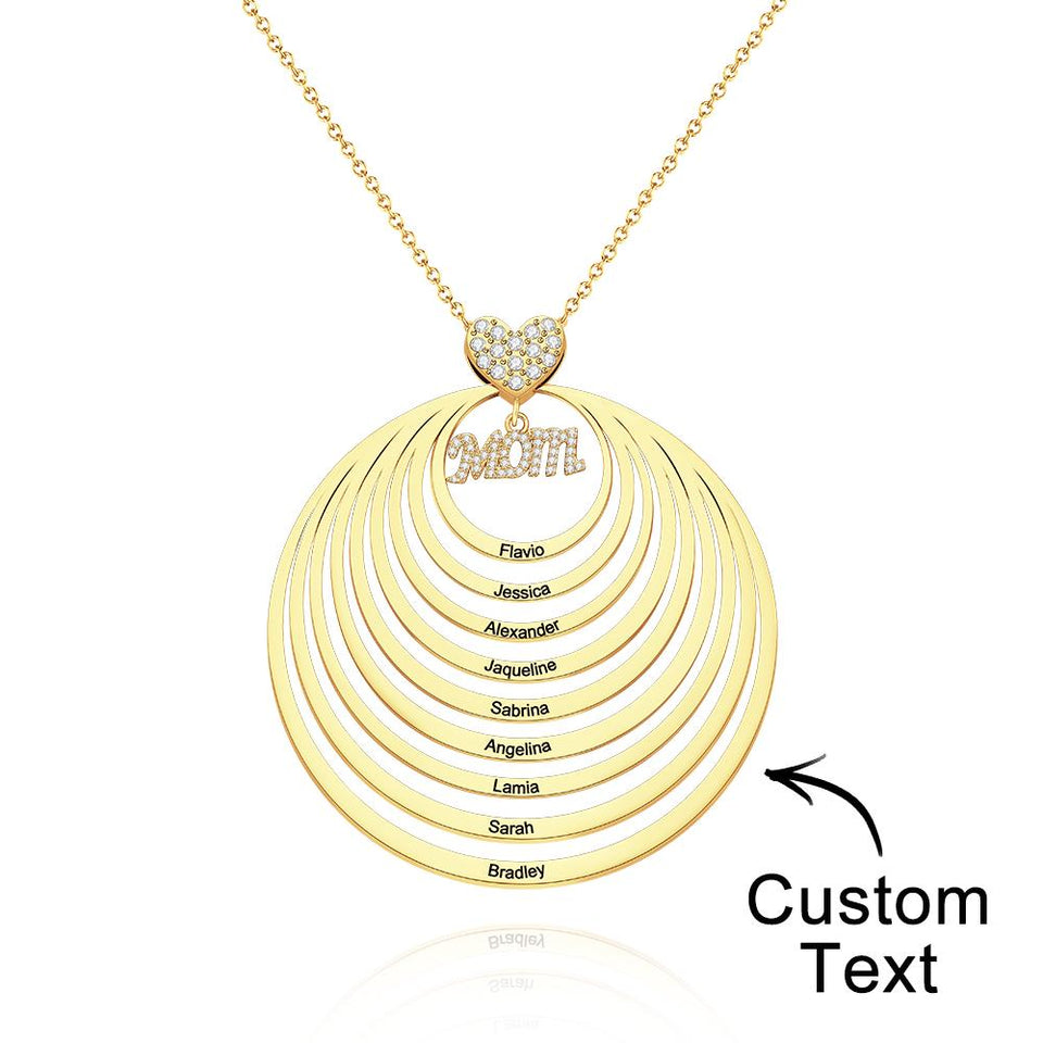 Simple Circularity Engraved Charm - Personalized Engraved Necklace