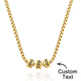 Personalized Bead Collarbone Chain Engraved Charm