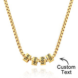 Personalized Bead Collarbone Chain Engraved Charm