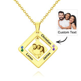 Any Phtos - Personalized Photo Engraved Necklace Square Multi-name