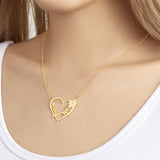 Personalized Daisy Heart-shaped Name Necklace