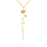Personalized Name Birth Month Colorful Flower Necklace