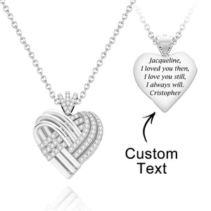 Engrave Message Heart - Personalized Heart Necklace
