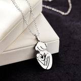 Mother And Baby - Personalized Mother Engraved Mother Baby Necklace