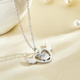 Personalized Angel Heart Shaped Wings Photo Engraved Charm