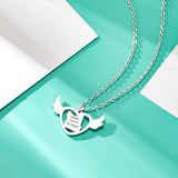 Personalized Angel Heart Shaped Wings Photo Engraved Charm