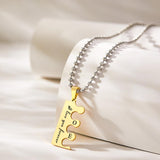 Personalized Couple Engraved Love Puzzle Pendant