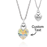 Shinny Crystal - Personalized Heart Colorful Light Crystal Necklace