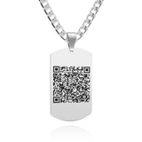Any Photo - Personalized Men Engraved QR Code Necklace