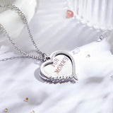 Heart Rhinestones Name - Personalized Mother Heart Rhinestones Name Necklace