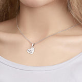 Personalized Engraved Elegant Heart Pendant Necklace