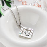 Any Phtos - Personalized Photo Engraved Necklace Square Multi-name