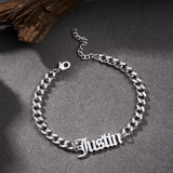 Any Name Or Message - Personalized Men's Stainless Steel Curb Chain