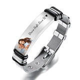 Any Photo - Personalized Photo And Engraved Stainless Steel Bracelet