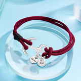 I Love You - Personalized Couple Engraved Bracelet Marine Anchor Cord Bracelet
