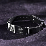 Any Photo And Message - Personalized Photo Engraved Bracelet