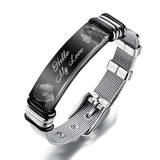 Hello My Love - Personalized Couple Engraved Mens Bracelet