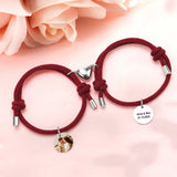 Matching Magnetic Heart - Personalized Couple Bracelet