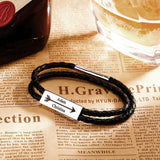 Love Is Forever - Personalized Couple Cable Leather Wrap Bracelet
