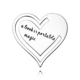Any Message - Personalized Text Engraved Heart Metal Bookmark