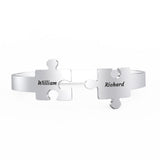 You Complete Me - Personalized Couple Engraved Promise Bracelet Puzzle