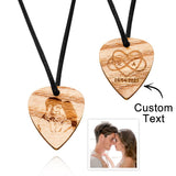 Forever And Always - Personalized Couple Photo Wooden Necklace