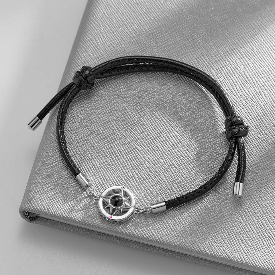 Personalized Compass Projection Charm