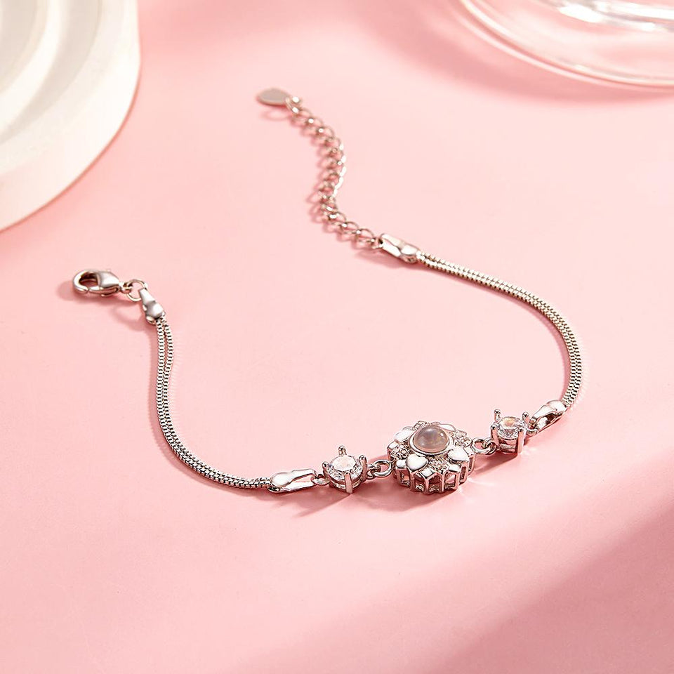 Personalized Flower Photo Projection Charm