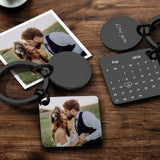 Custom Photo Calendar For Family, Couple, Besties Photo Calendar Keychain - gift for anyone, dog lover, cat lover, who lost a loved one - Personalized Keychain