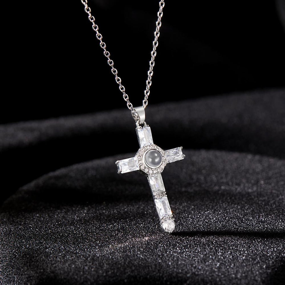 Personalized Cross Commemorative Photo Projection Charm