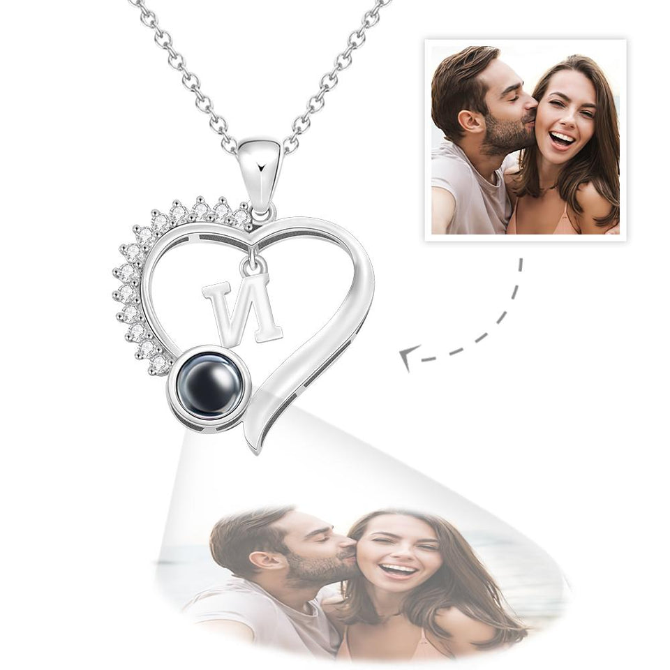 Gift for who lost a loved one - Personalized Letter Heart Projection Charm