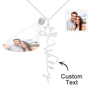 Birth Flower Photo Projection Charm - gift for anyone, who lost a loved one - Personalized Birth Flower Photo Projection Charm