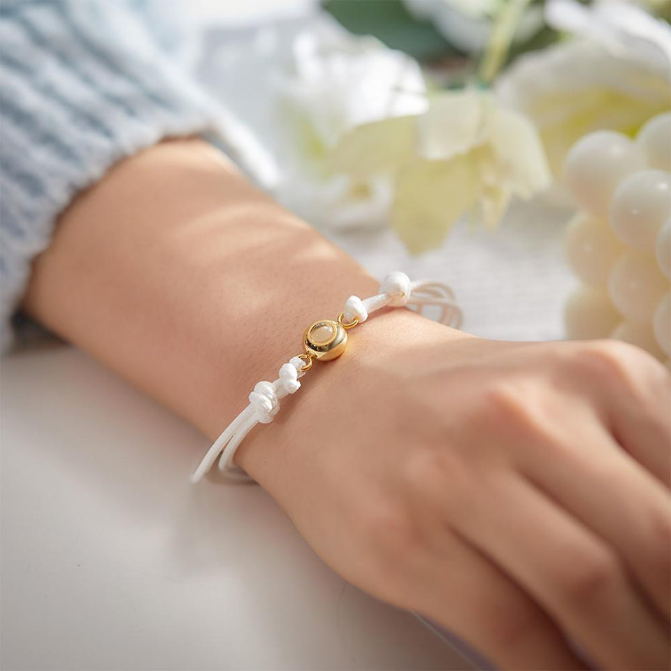 Weave Style Colorful Custom Projection Photo Charm - Personalized Projection Photo Bracelet