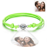 Weave Style Colorful Custom Projection Photo Charm - Personalized Projection Photo Bracelet
