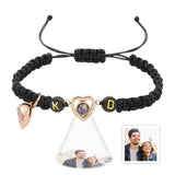 Two Pieces Of A Heart - Personalized Couple Magnetic Heart Photo Projection Bracelet