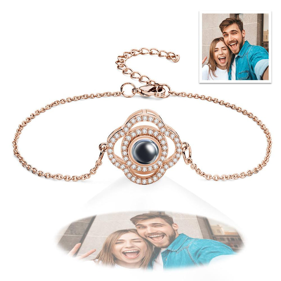 Personalized Clover Photo Projection Charm