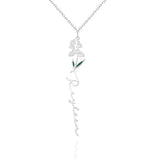 Personalized Name Birth Month Colorful Flower Necklace