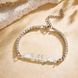 Shine Like A Diamond - Personalized Angel Wings All Diamonds Bracelet