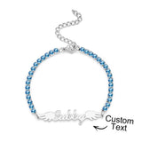 Shine Like A Diamond - Personalized Angel Wings All Diamonds Bracelet