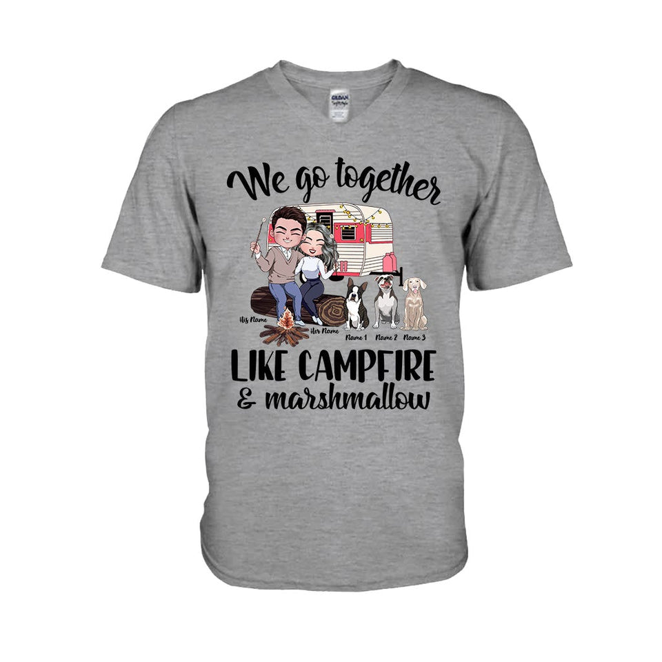 You And Me And The Dogs And The Campfire - Personalized Camping T-shirt and Hoodie