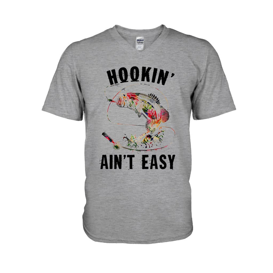 Hookin' Ain't Easy - Fishing T-shirt and Hoodie 1121