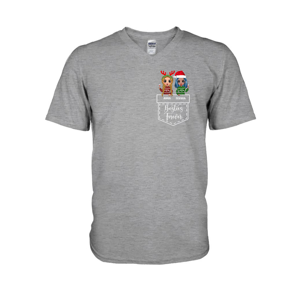 Bestie Forever - Personalized Christmas T-shirt and Hoodie
