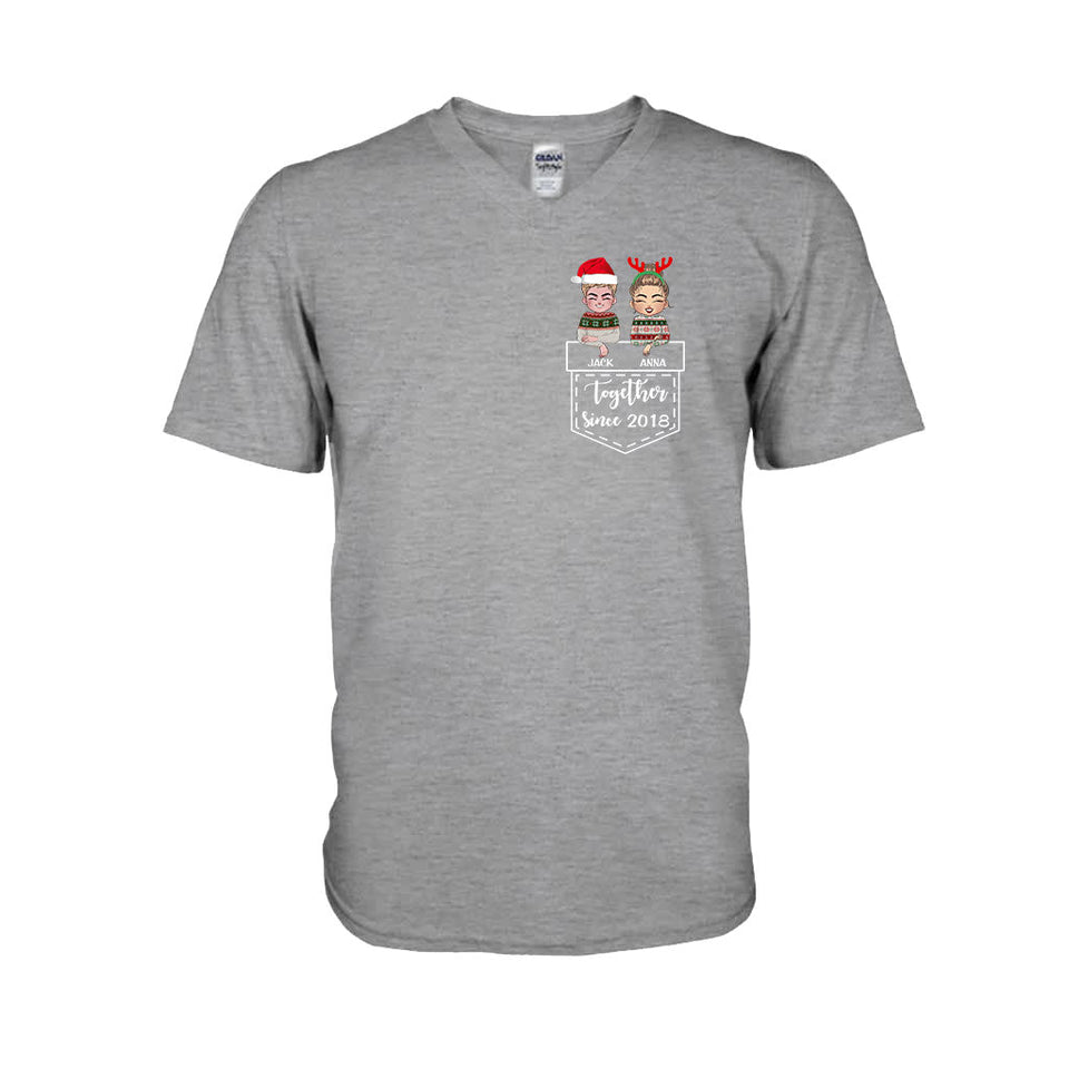 Together - Personalized Christmas Couple T-shirt and Hoodie