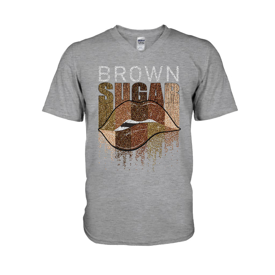 Brown Sugar - African American T-shirt and Hoodie With Faux Glitter Print 1121