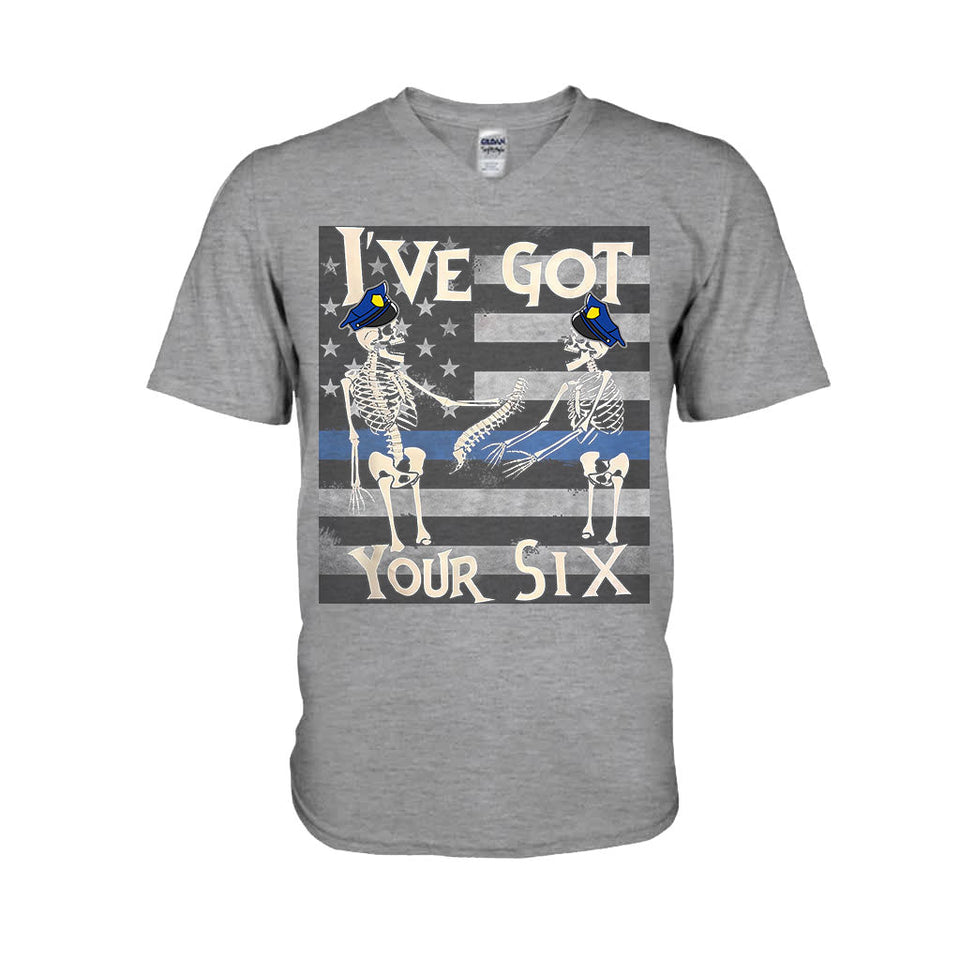 I've Got Your Six Funny Skeletons Halloween - Police Officer T-shirt And Hoodie