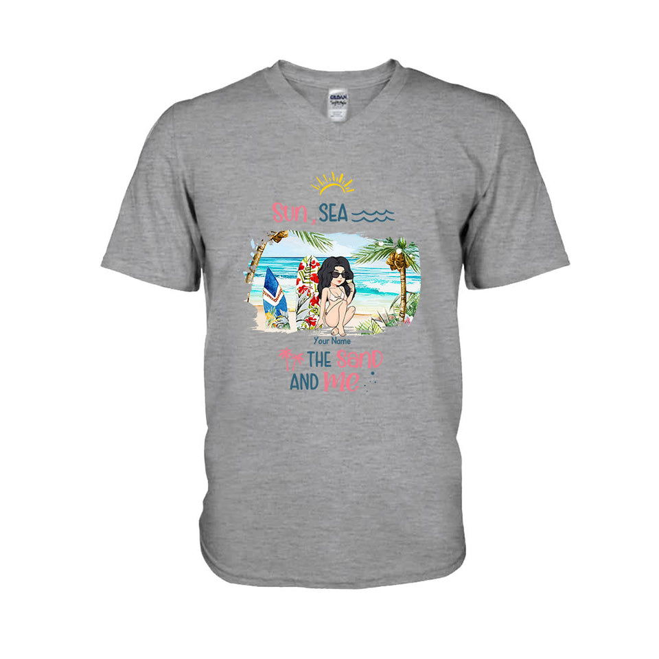 Sun, Sea, The Sand And Me - Personalized Sea Lover T-shirt and Hoodie