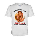 Funny Gift Cartoonish Exaggerated Mascot Style - Personalized Couple T-shirt And Hoodie